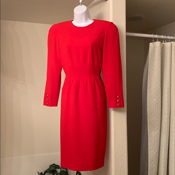 Liz Claiborne Ruby Red Tailored Dress - Picture 1 of 8